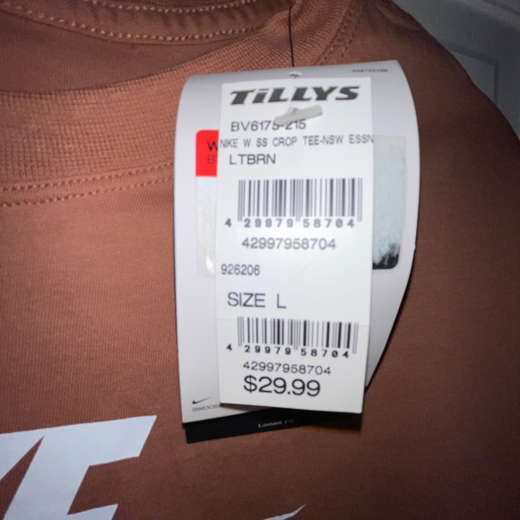 Nike crop top loose fit in rust color - Picture 3 of 6